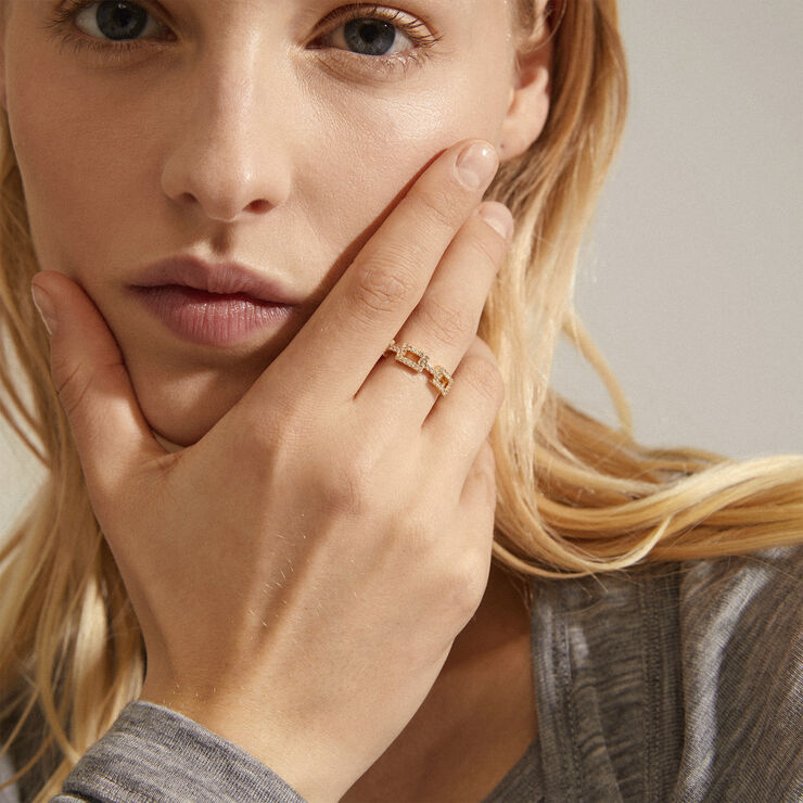 Pilgrim COBY recycled crystal ring gold-plated