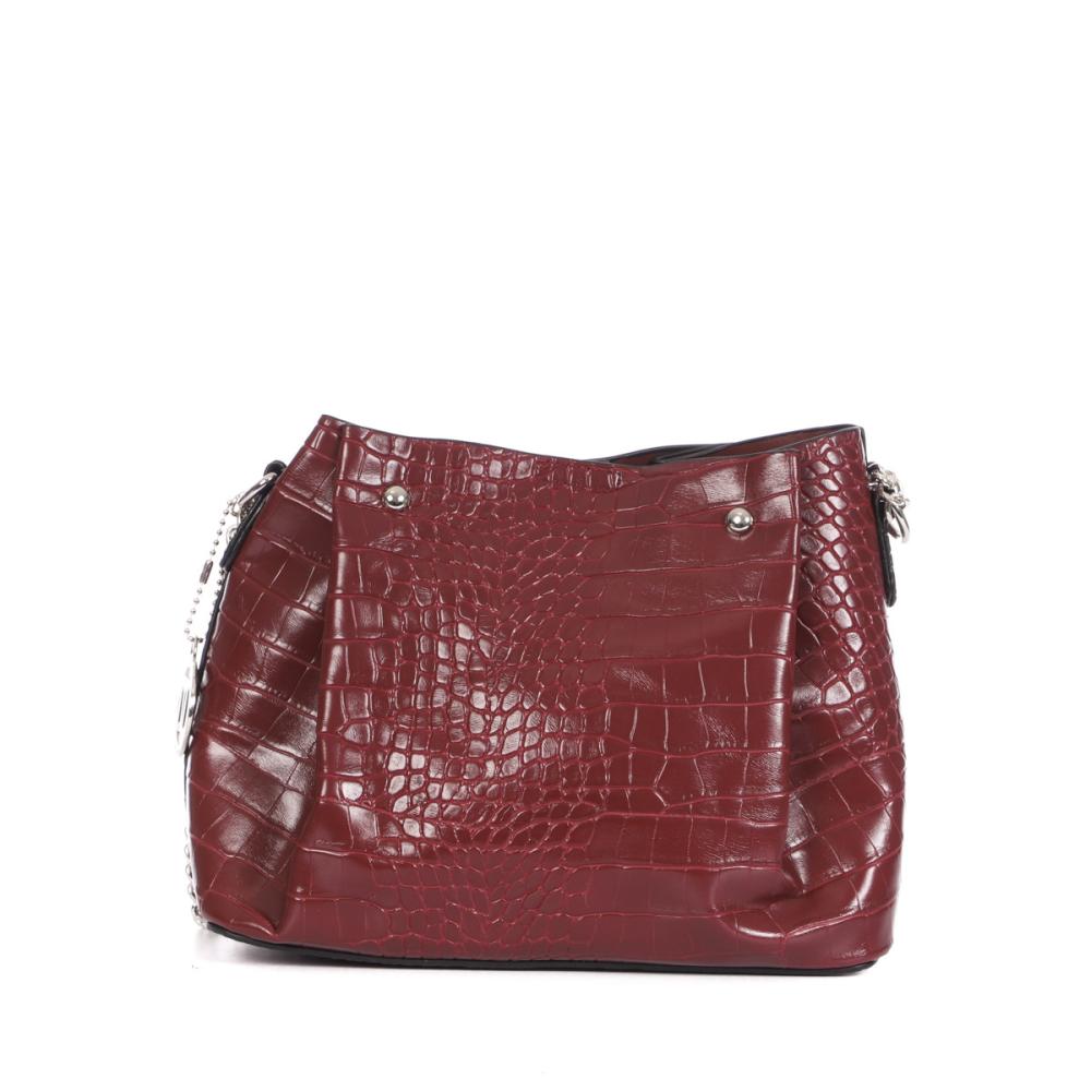 Manoukian Sac à main Prune croco Femme Manoukian Shilo