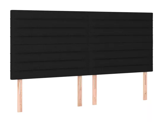 Sommier tapissier avec matelas et LED Noir 160x200 cm Tissu
