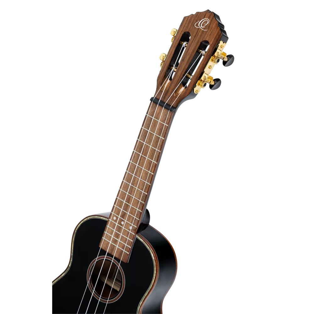 Ortega RUOX-SO Onyx Series Soprano Size Ukulele Black sopraan ukelele met gigbag
