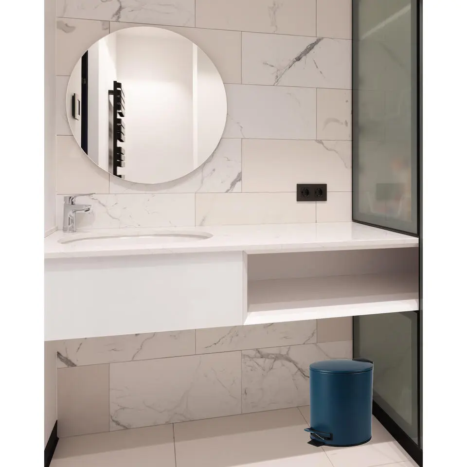 Urban Living Pedaalemmer Toulon - donkerblauw - 5L - metaal