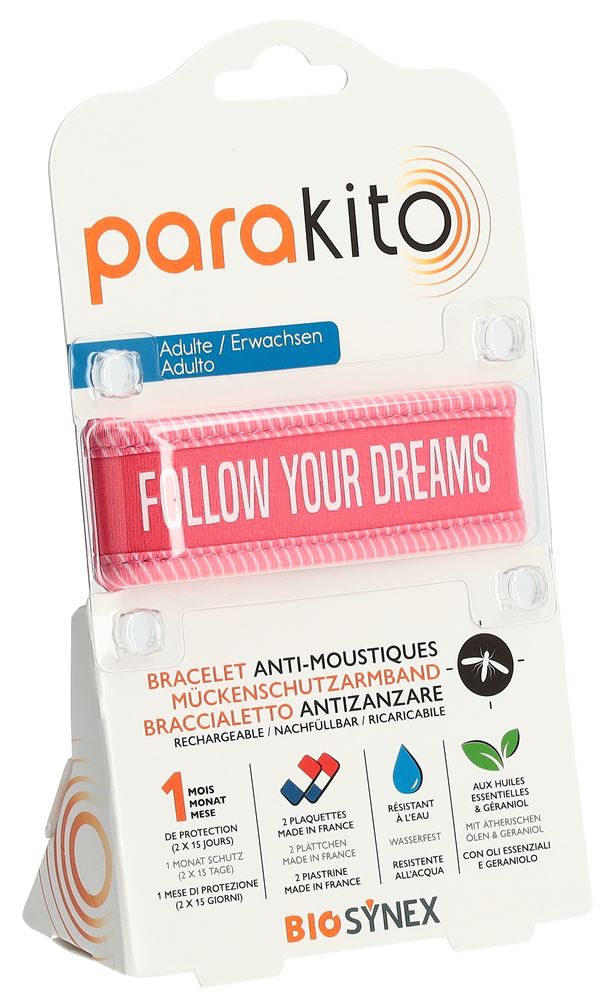 PARAKITO Armband Erwachsene Follow your Dreams fuchsia 1 Stk