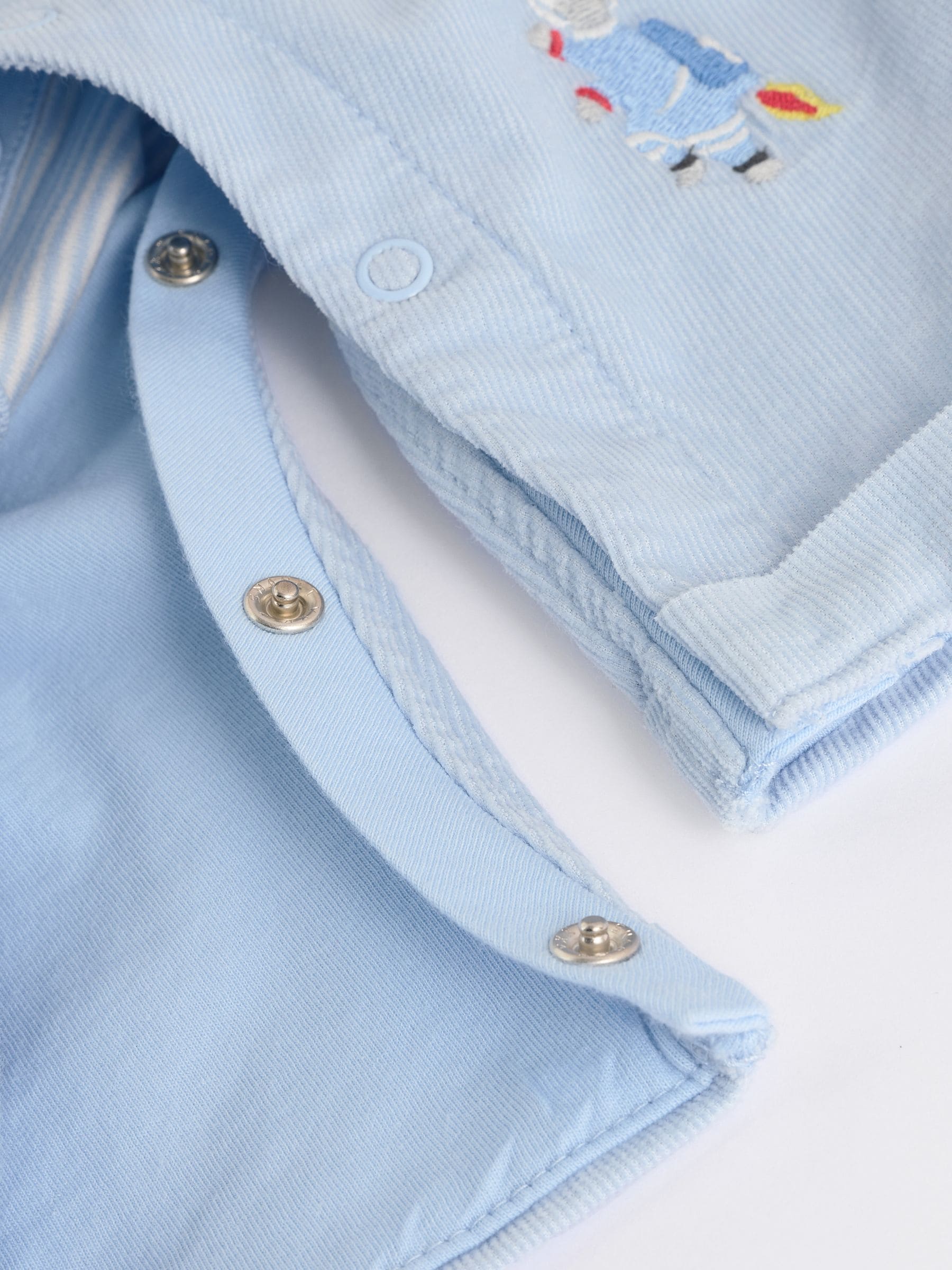 Blauw - Baby Corduroy 100% Cotton Dungaree and Bodysuit Set