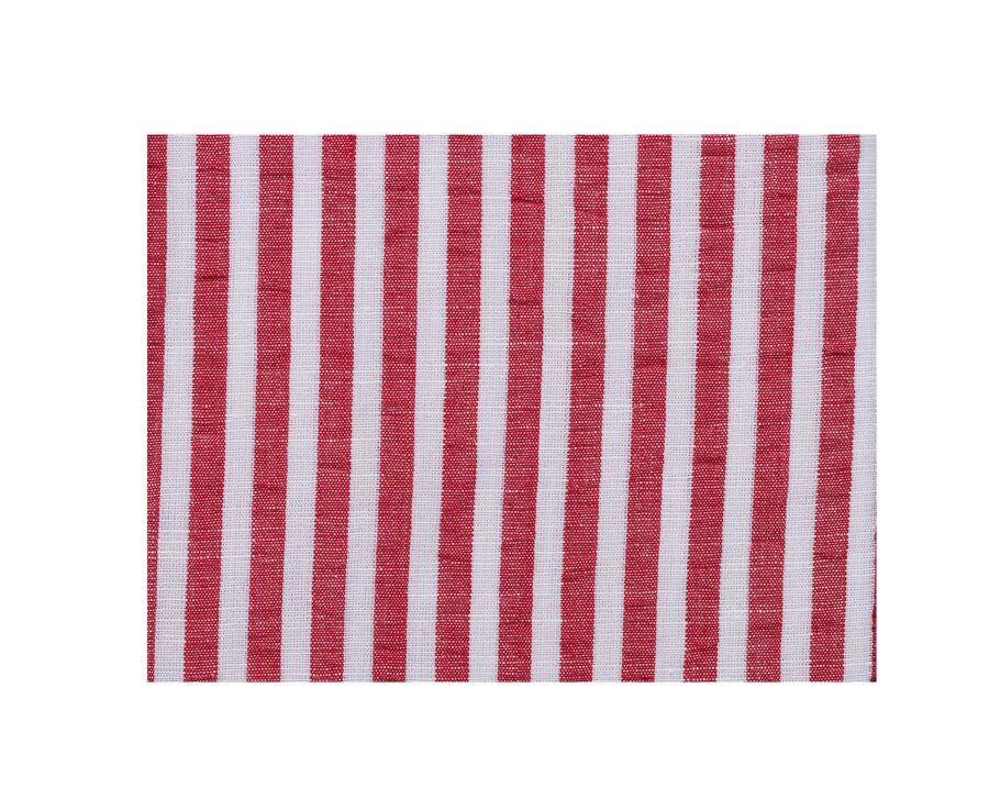 Chemise coton lin à rayures rouges et blanches - SYLVANDRE