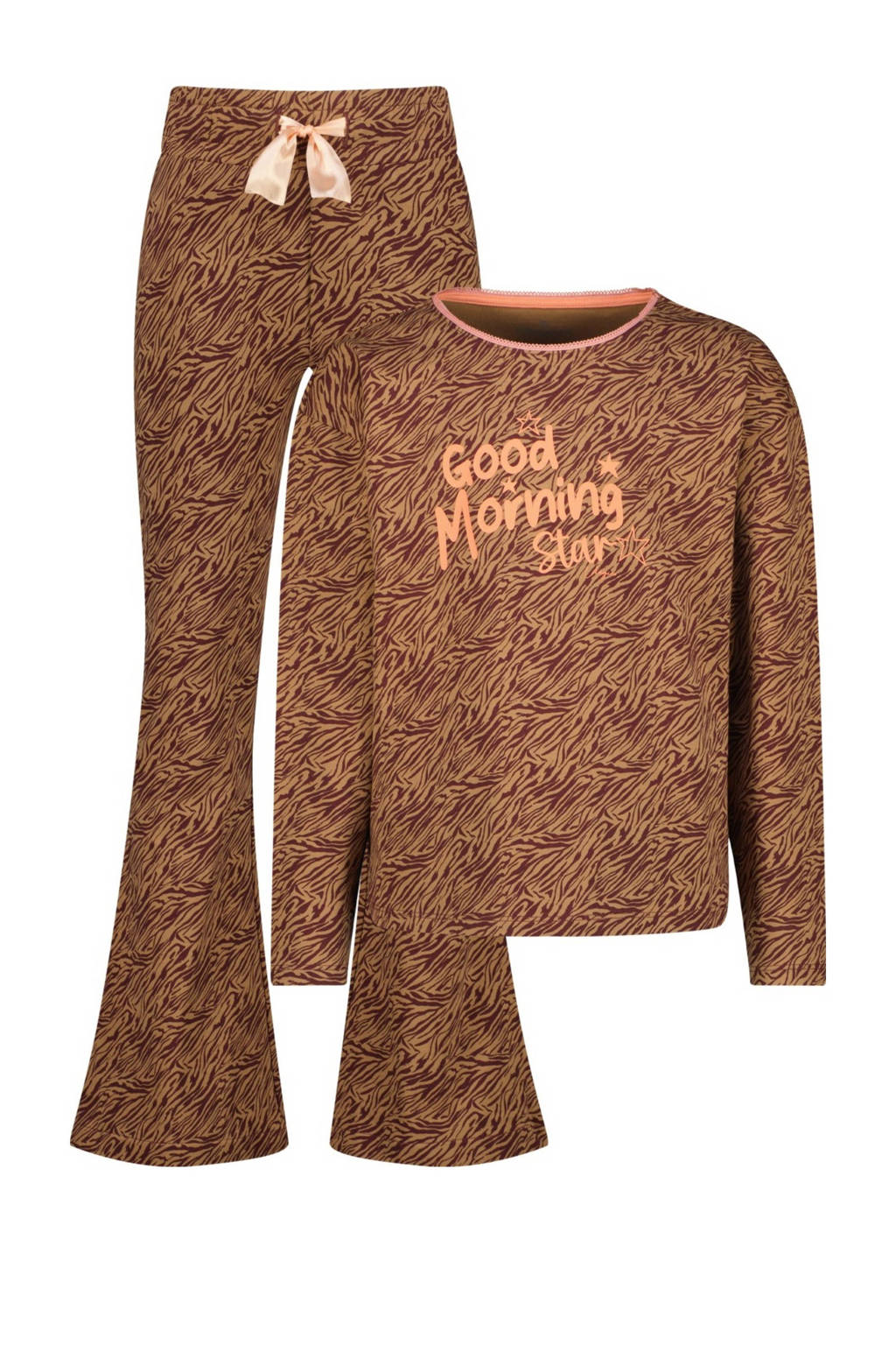 Vingino pyjama Welke met all over print rustiek bruin