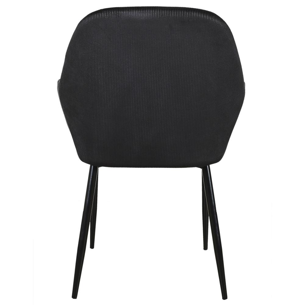 FAUTEUIL GIULIA NOIR VELOURS COTELE