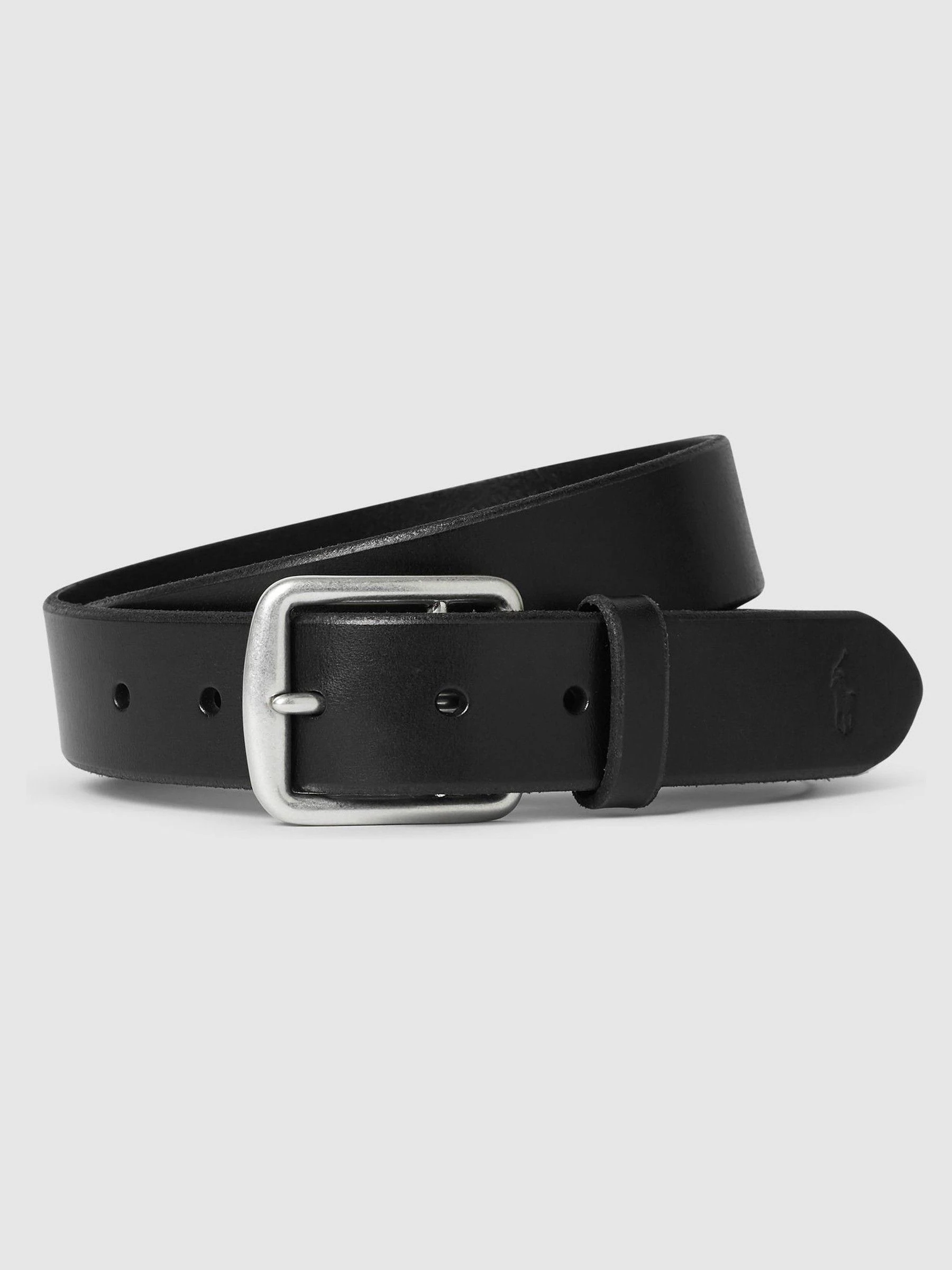 Zwart - Polo Ralph Lauren - Saddle leren riem met logo