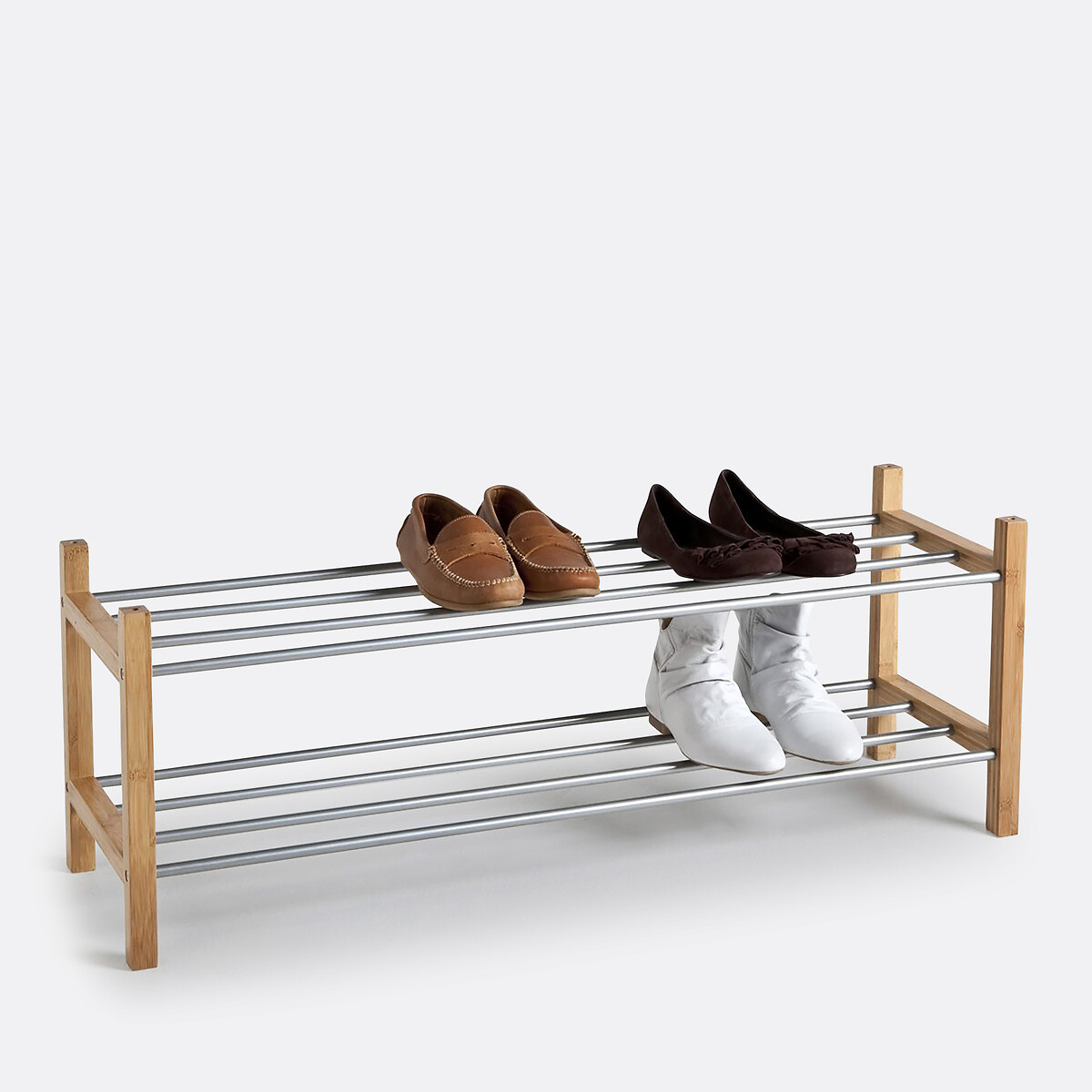 SO'HOME<br>Sistema de armazenamento de sapatos em bambu, 2 prateleiras