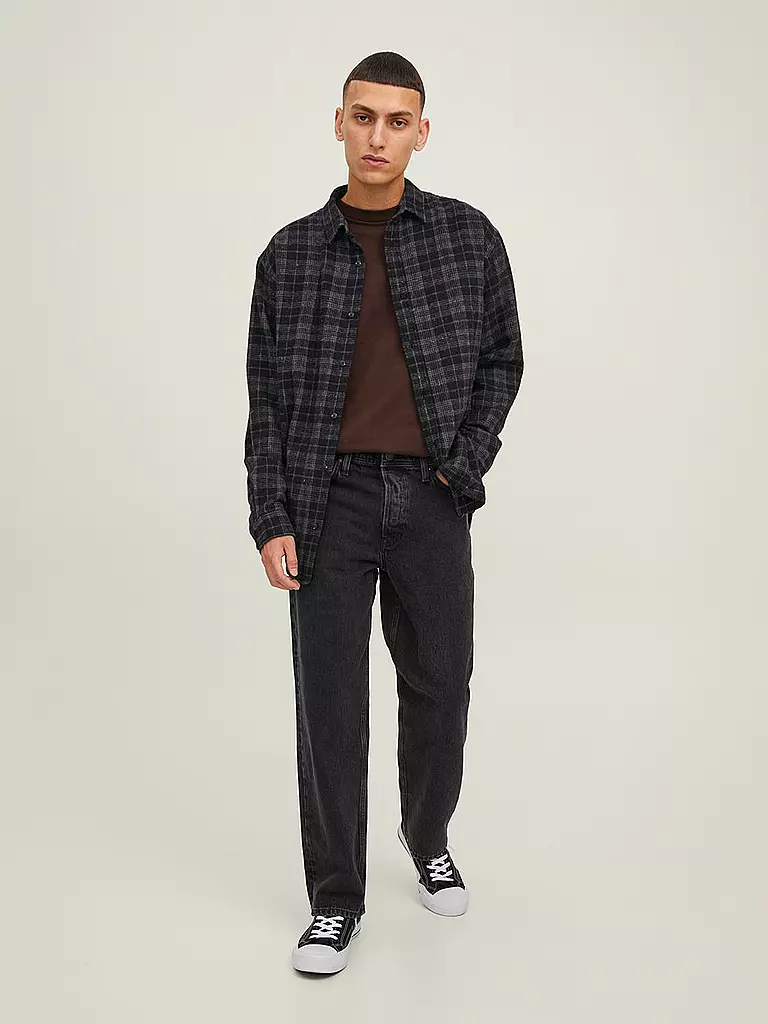 JACK & JONES Jeans Loose Fit JJIEDDIE schwarz