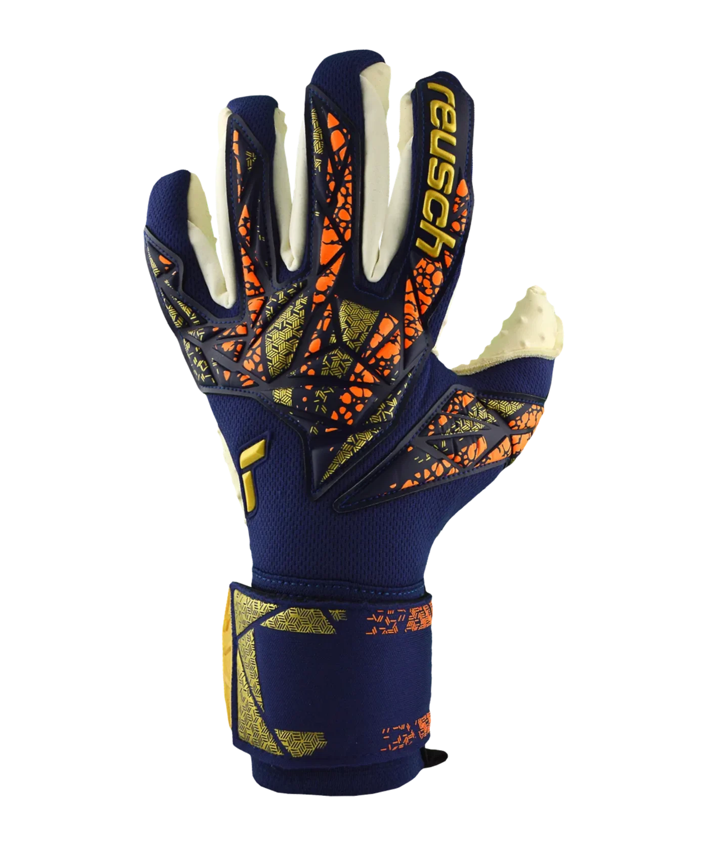 Reusch Attrakt SpeedBump TW-Handschuhe Night Spark 2024 Blau Gold F4410