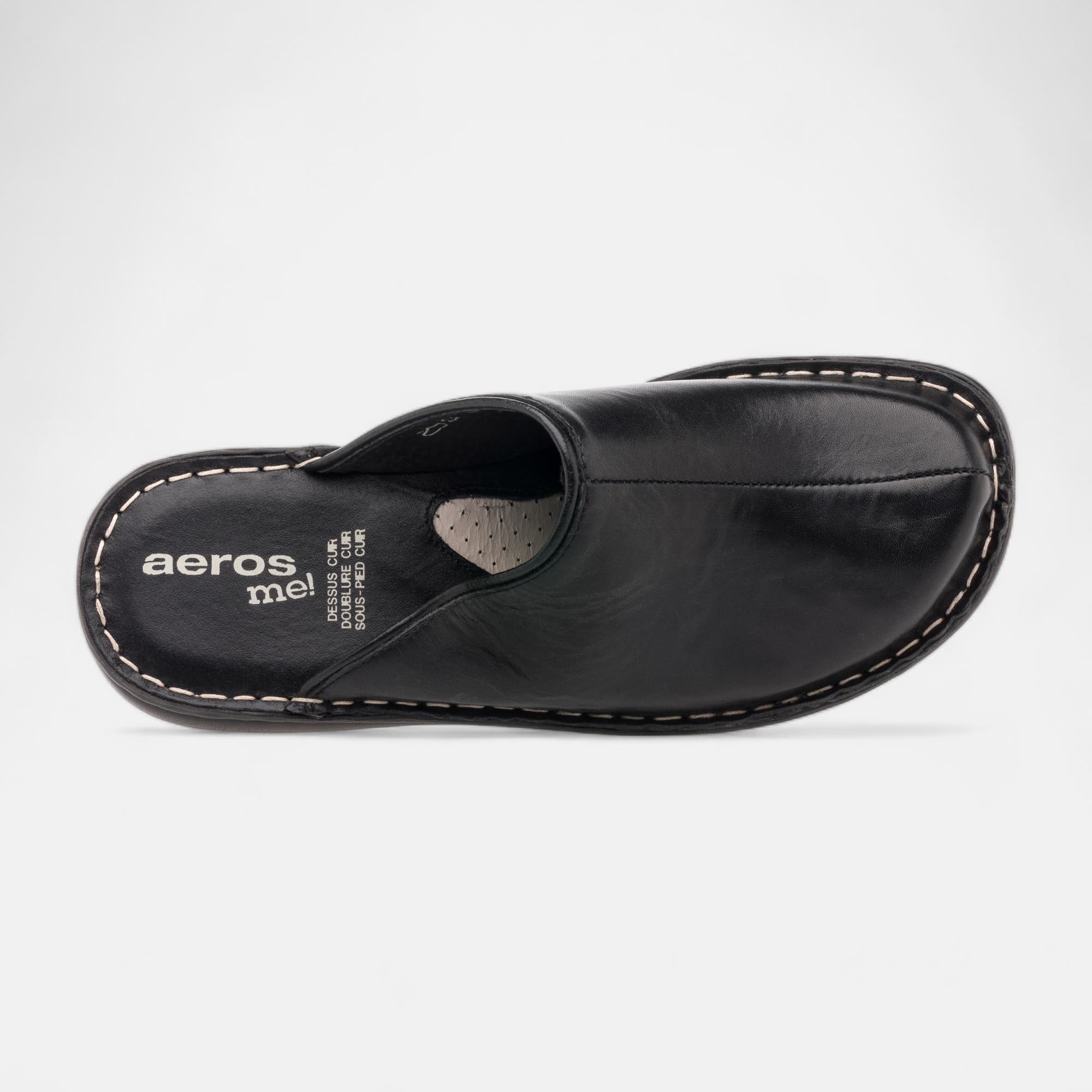 Sabots Femme en cuir noir