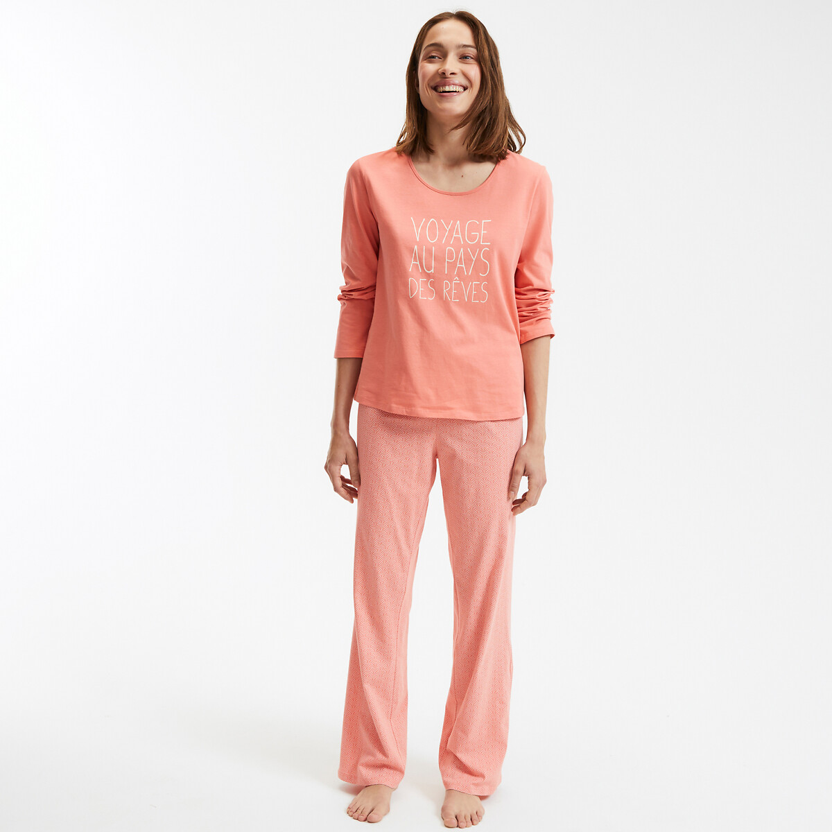 SO'HOME<br>Pijama de malha de algodão de manga comprida
