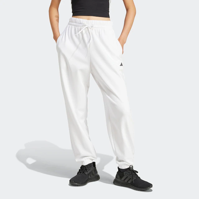 adidas Sportswear Sporthose »ESSENTIALS SMALL LOGO FRENCH TERRY CUFFED«  Locker geschnitten, hoher Bund, aus weichem French Terry Material