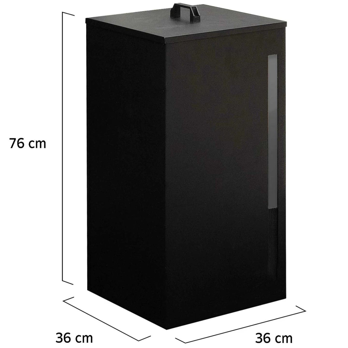 Réservoir à granulés 45 kg noir rangement à pellets 36 x 36 x 76 cm