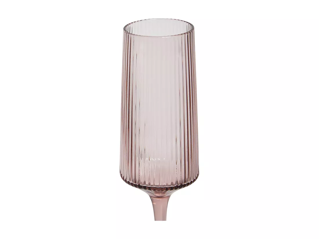 Lot de 4 flûtes à champagne AMETHYST 220 ml Rose