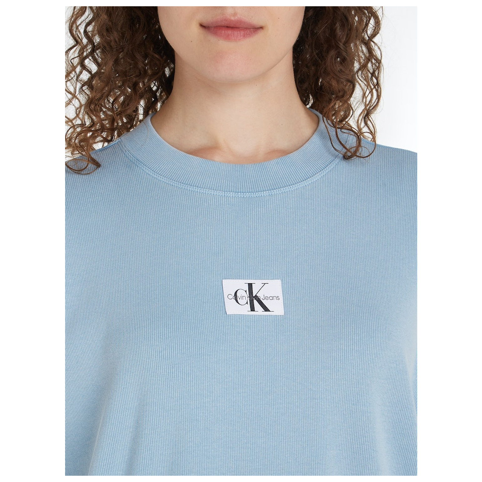 CK Jeans WASHED RIB LABEL BOYFRIEND TEE