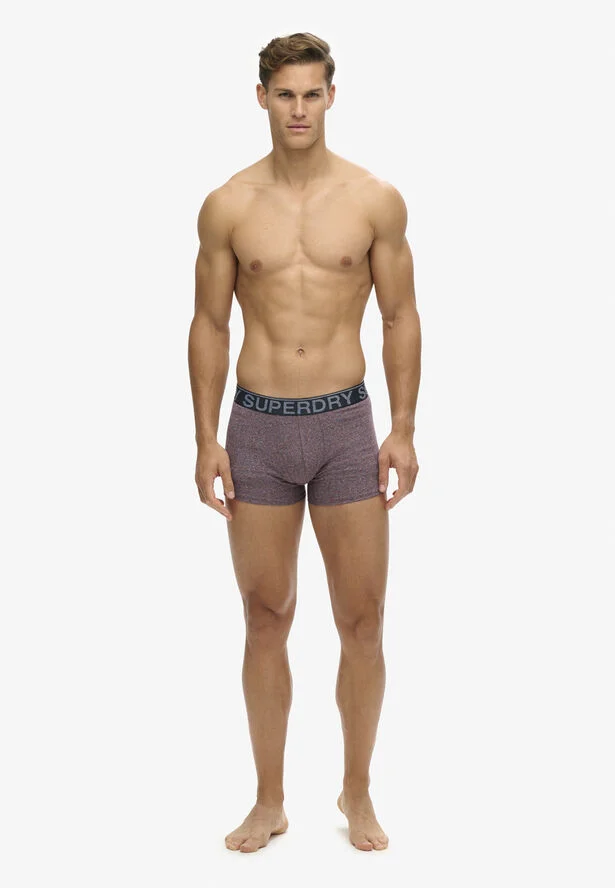 Superdry BOXER TRIPLE PACK Nvy/port stripe/gry mrl feeder