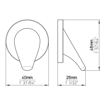 Knop Tresse aluminium 40mm