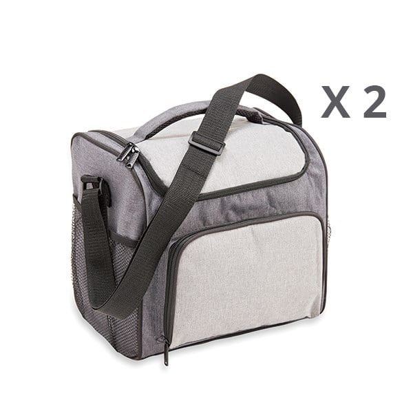 Lot de 2 glacières souples isothermes 14 L grises Mathon