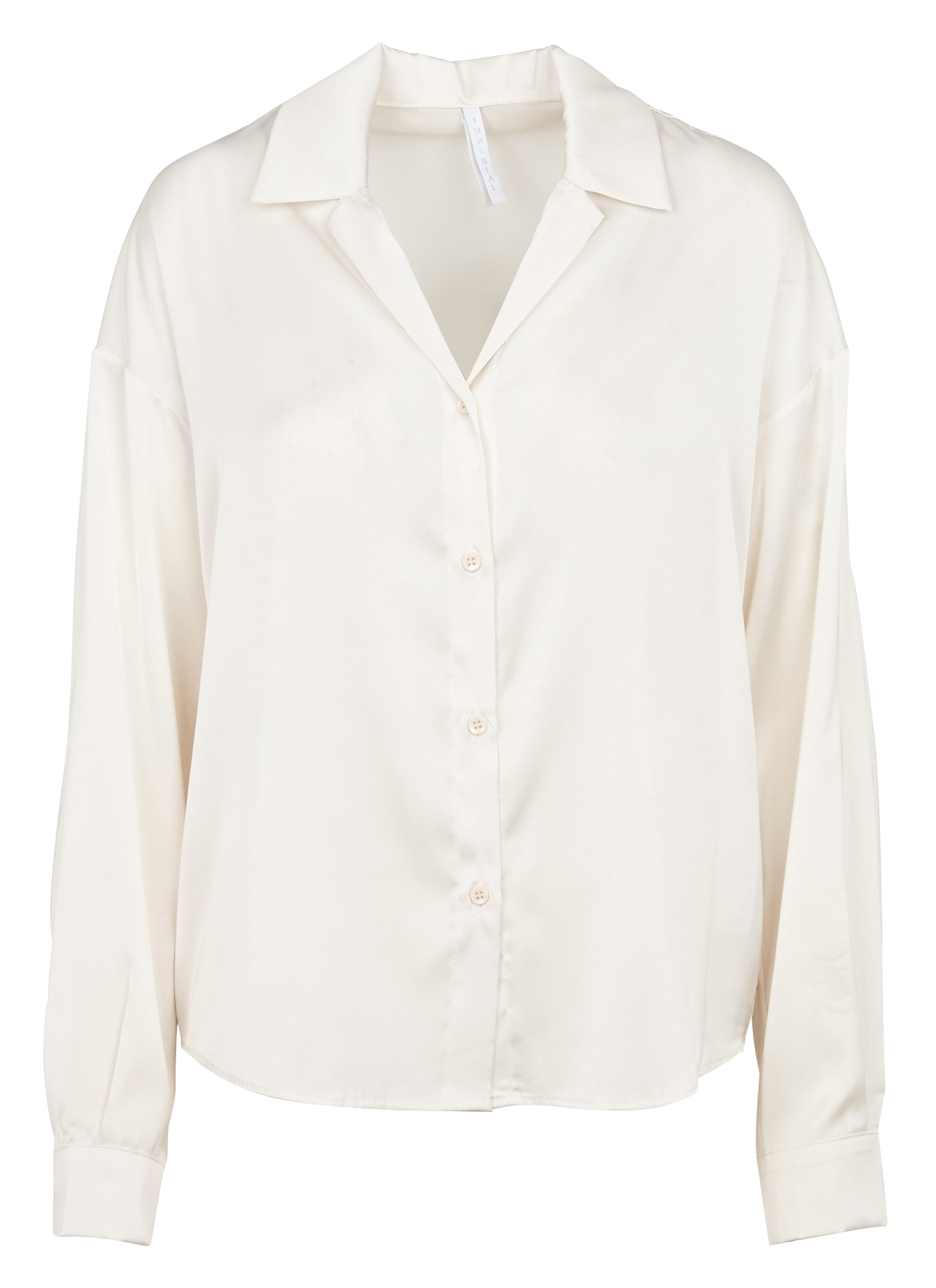 Chemise ample fluide col tailleur aspect satiné | Beige