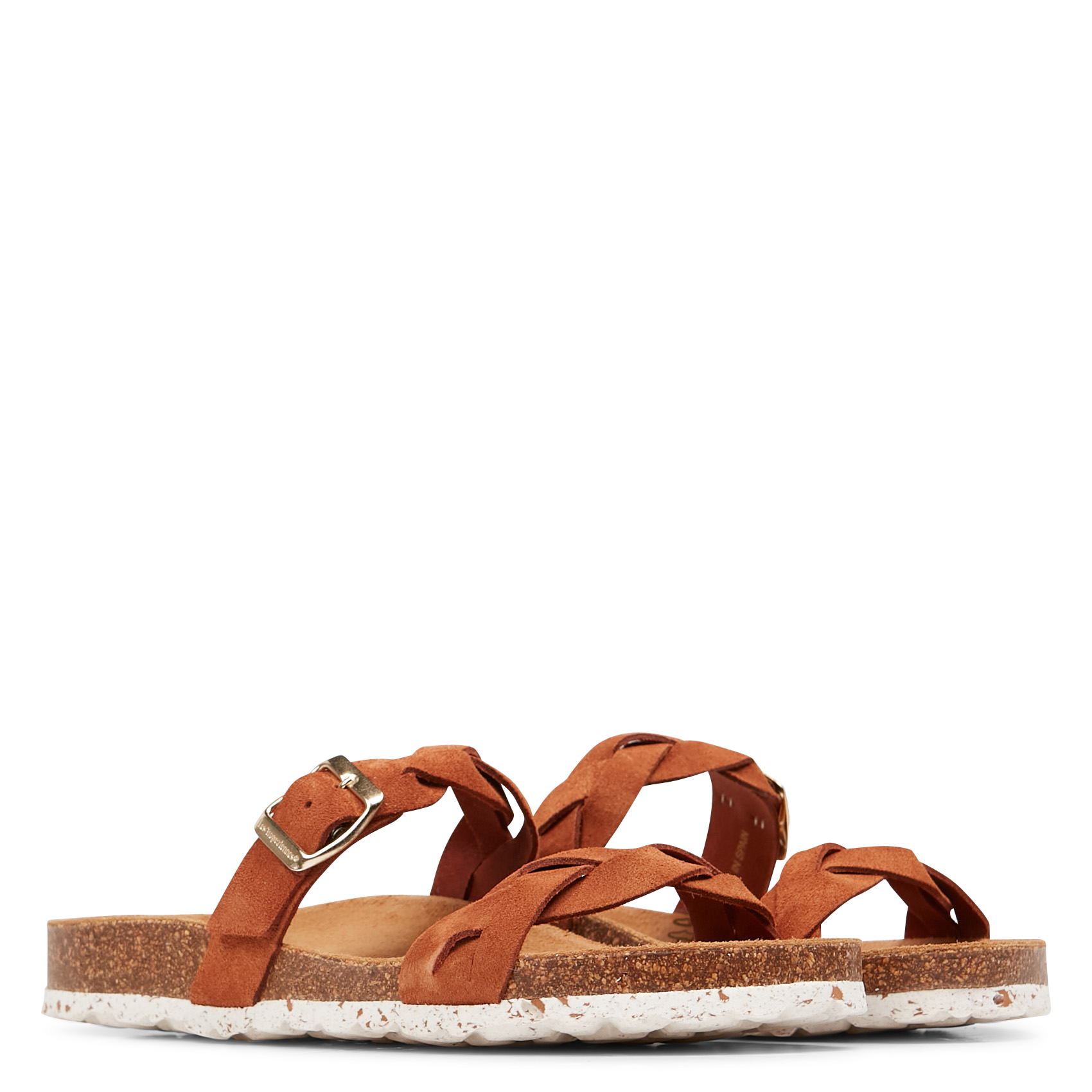 ZAGORA - Mules à doubles brides en cuir| Marron