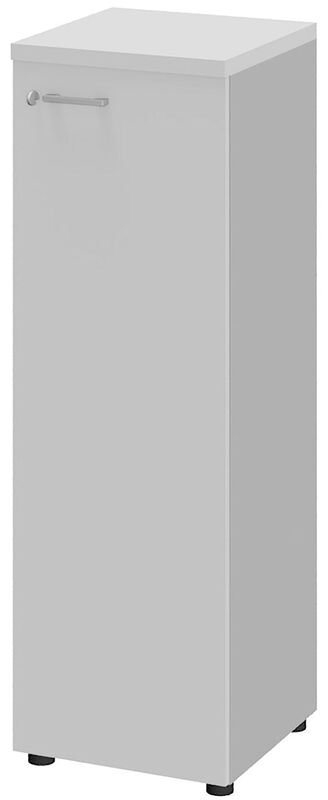 Büroschrank LINUS, 3 Ordnerhöhen, Scharnier rechts, alu/grau