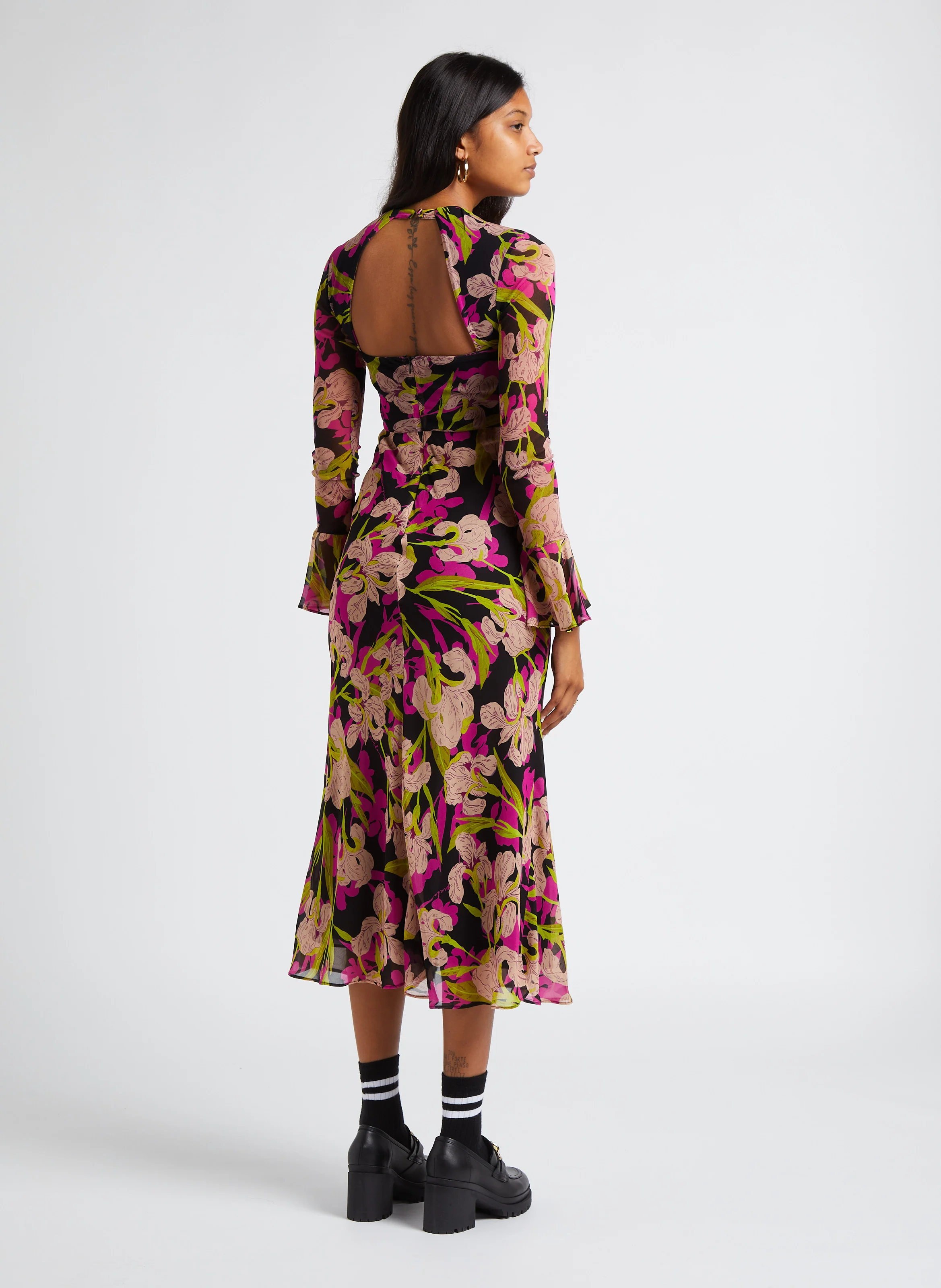 RIGENERAZIONE - Robe longue col rond imprimée| Multicolore