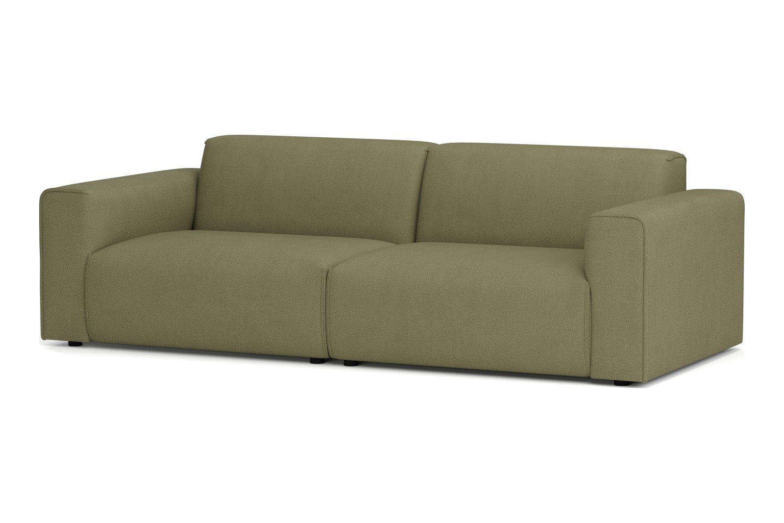 Monaco 3-seter sofa Tekstil Brego 77 Green med sorte ben. Std komfort.