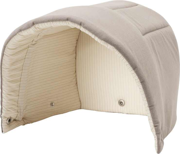 Copenhagen Colors 2 IN 1 HOOD FOR LIFT AND PRAM PILLOW Dark grey solid w. cream stripe