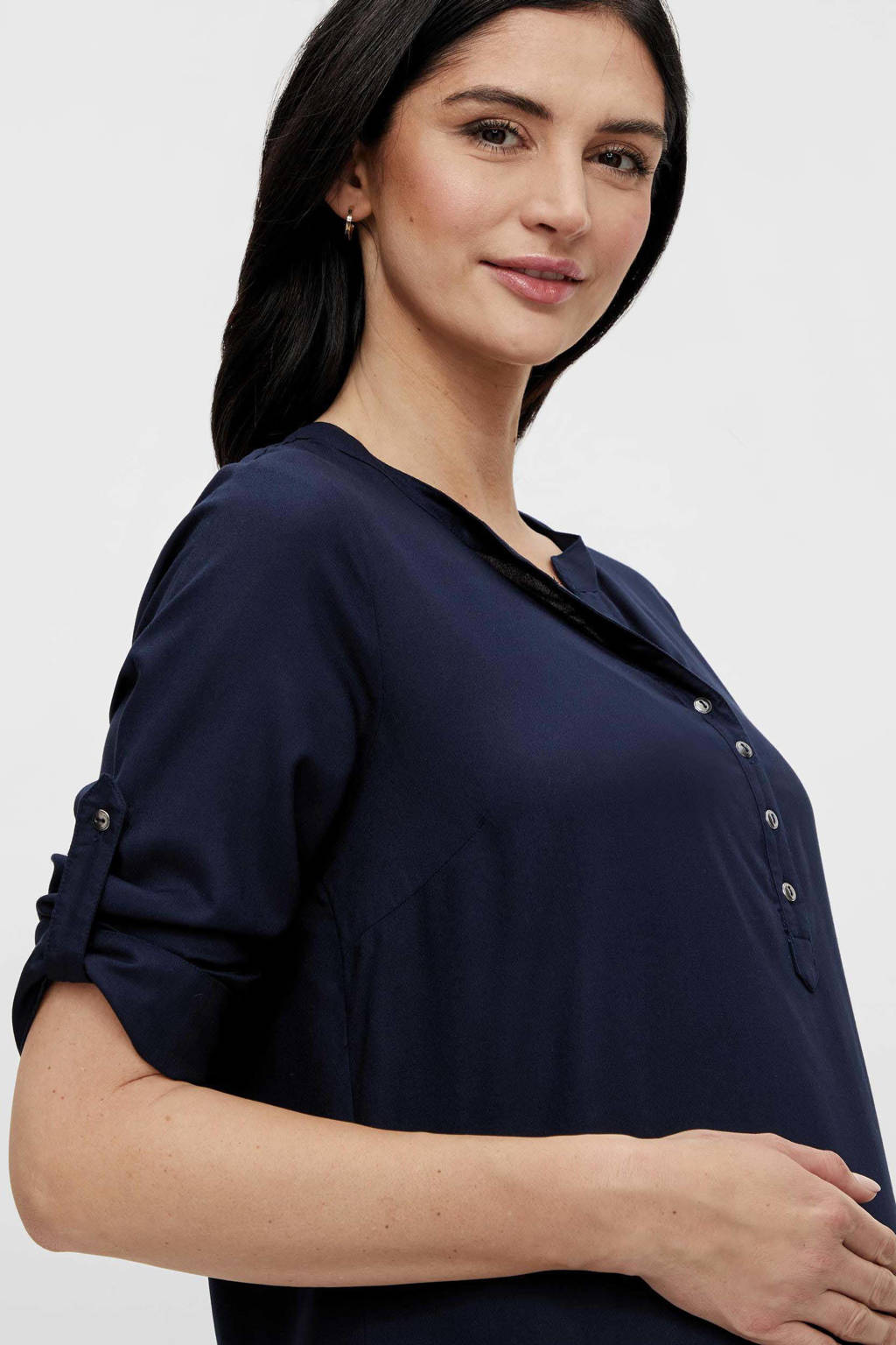 MAMALICIOUS zwangerschaps- en voedingstuniek MLMERCY met ceintuur donkerblauw