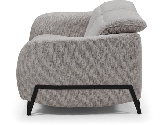 CONCEPT1 - Salon tissu Amsterdam gris 3 places électrique + 2 places fixe