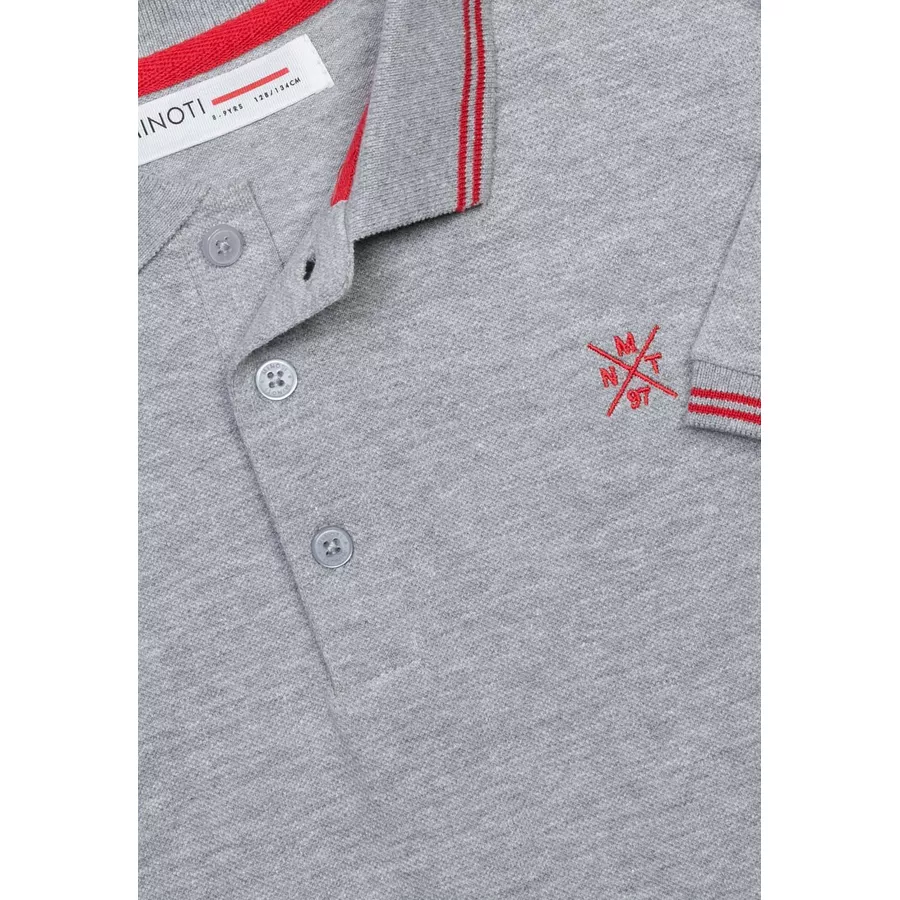 MINOTI Poloshirt mit Kontrastelementen Grau