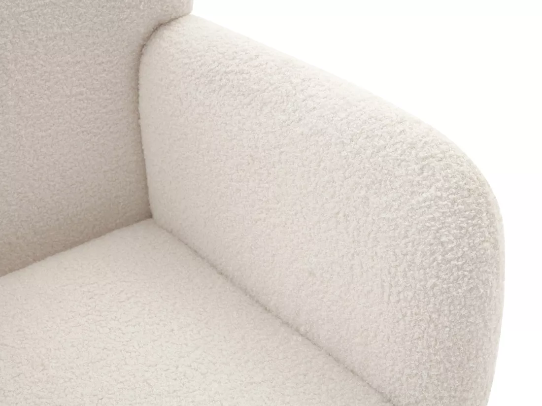Fauteuil en tissu bouclette blanc SILETO