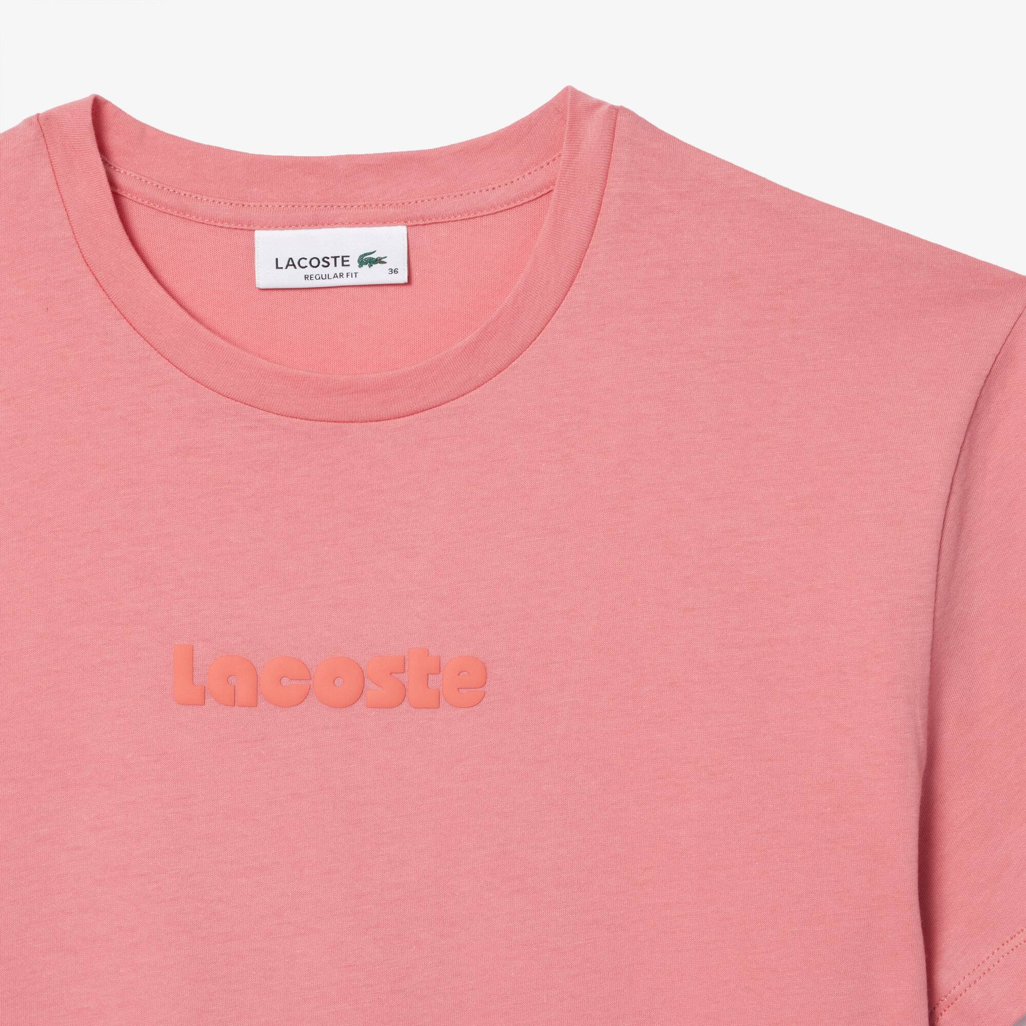 T-Shirt aus Baumwolljersey mit Vintage-Aufdruck T-Shirts - Rosa - Lacoste - Damen
