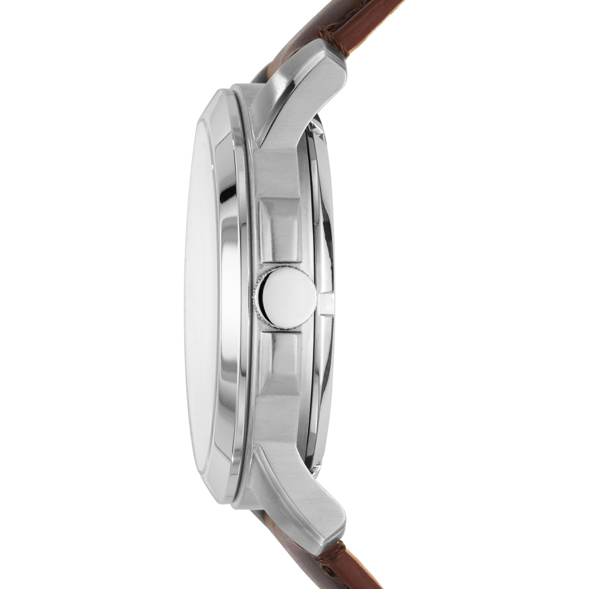 Montre Fossil homme acier cuir marron