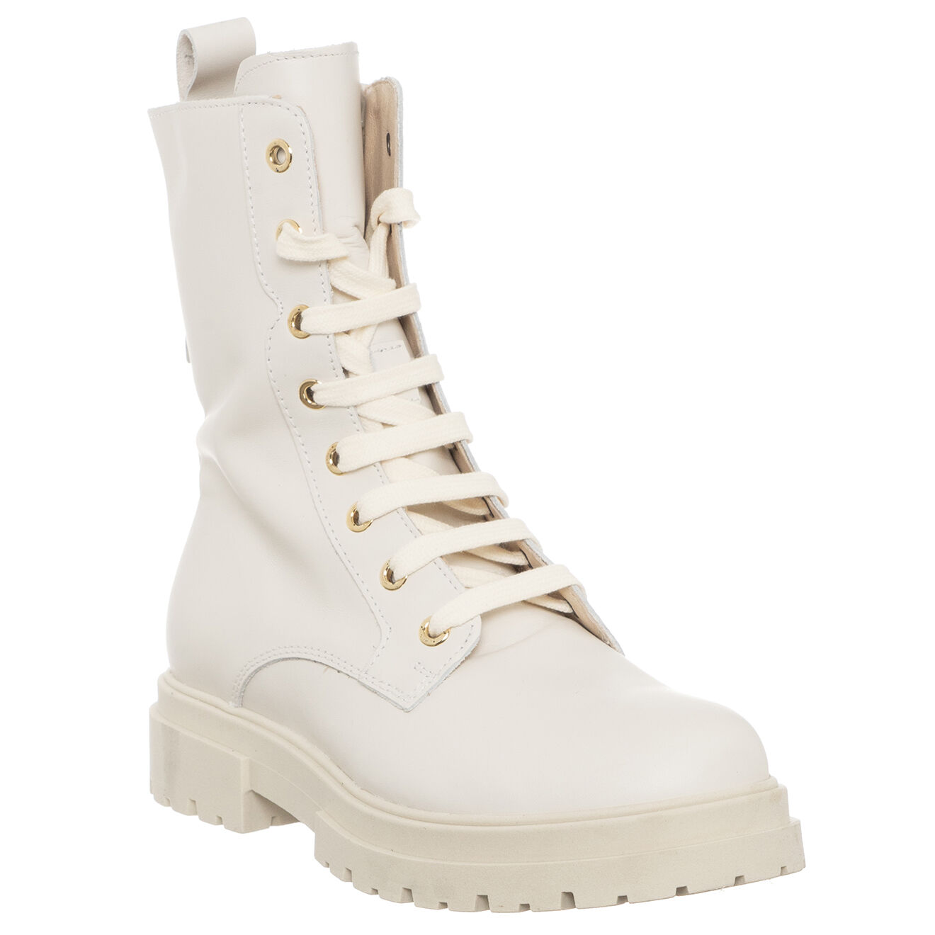 Patrizia Pepe Boots en Cuir Otavia écrues