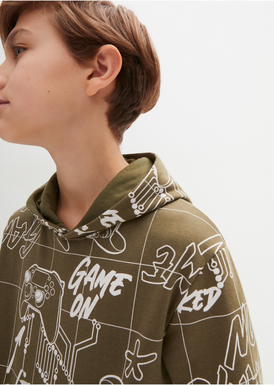 Sweat-shirt à capuche garçon avec imprimé