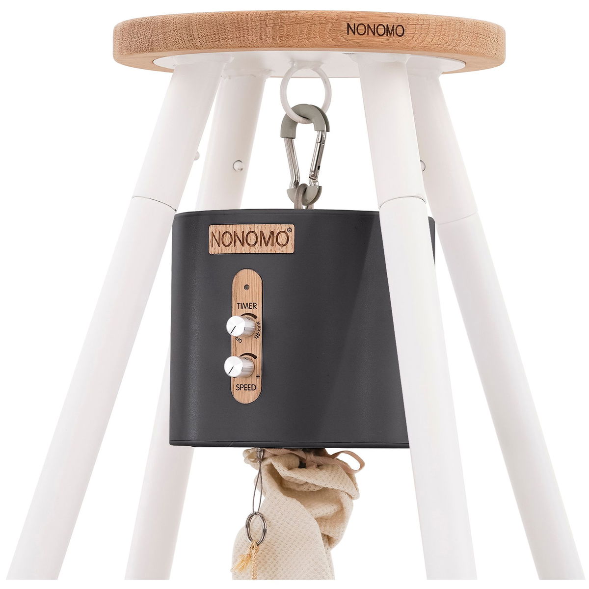NonomoNonomo   Federwiege mit Move anthrazit und Tipi weiss almond