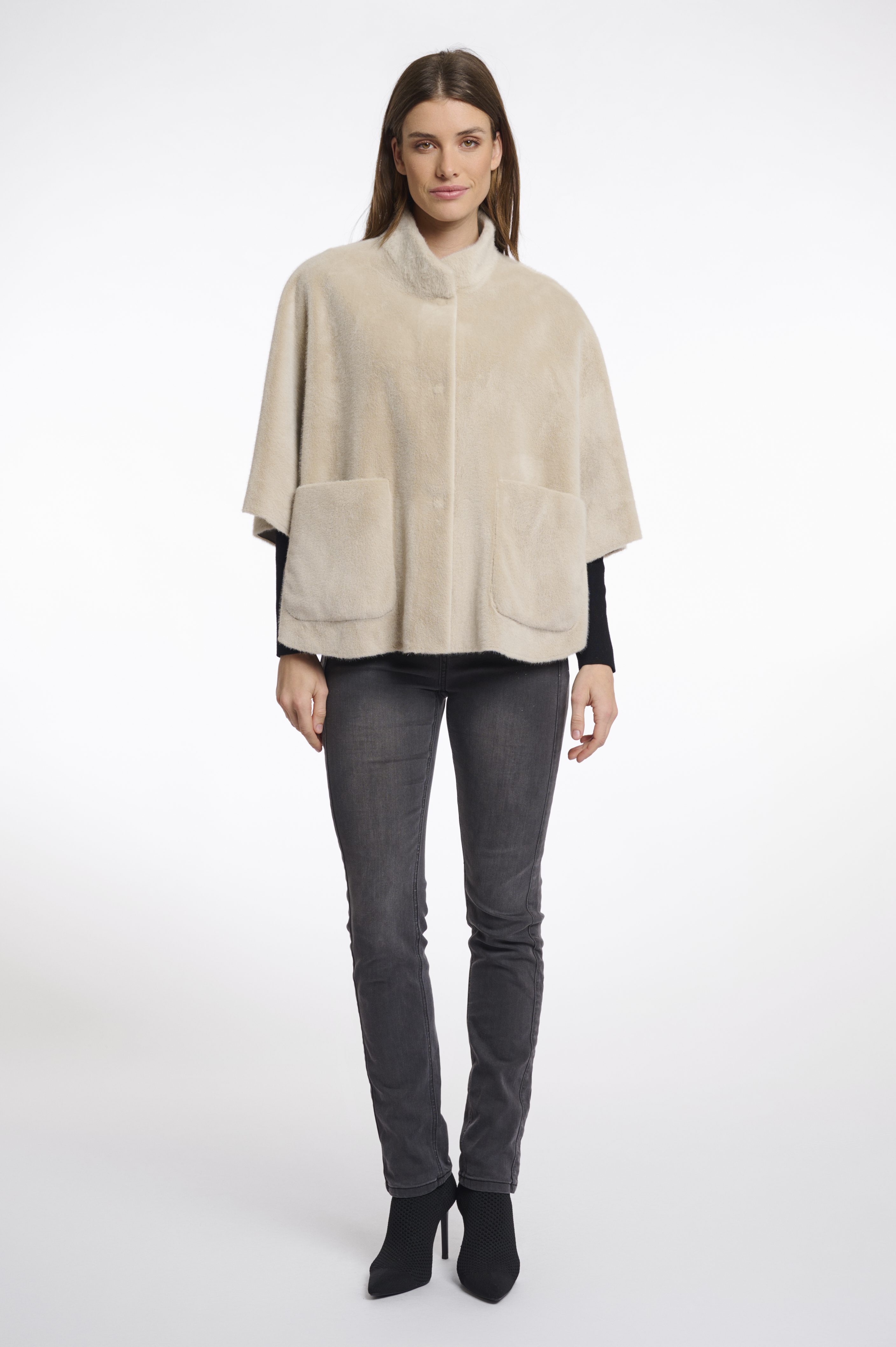 Rino & Pelle - Dewi Faux Fur Cape - Birch