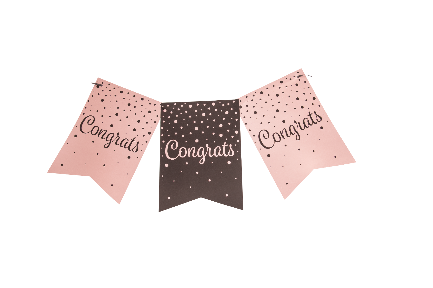 Banner Congrats Roze Zwart 6m