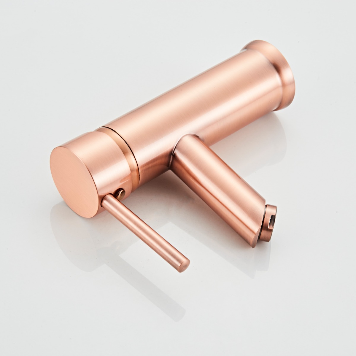 Saniclear Copper wastafelkraan met eenhendel bediening geborsteld koper