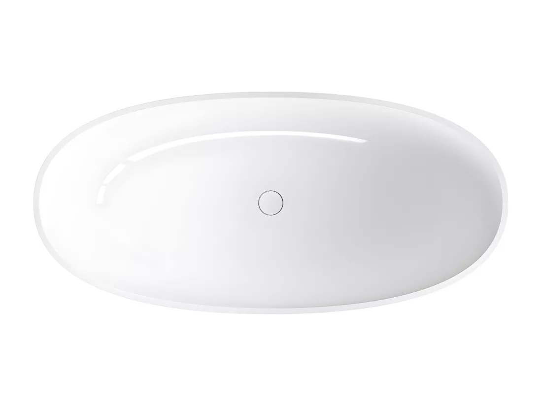 baignoire îlot OMNIRES SHELL M+ 160X75 CM couleur : blanc finition : brillant bonde et siphon inclus