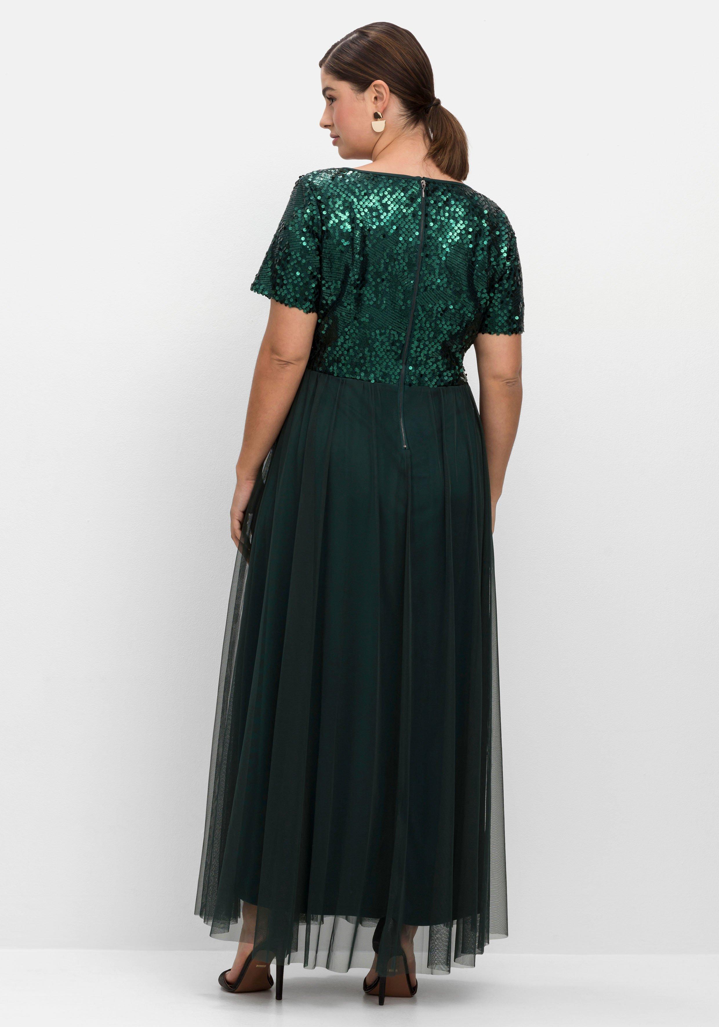 Abendkleid in A-Linie, mit Pailletten