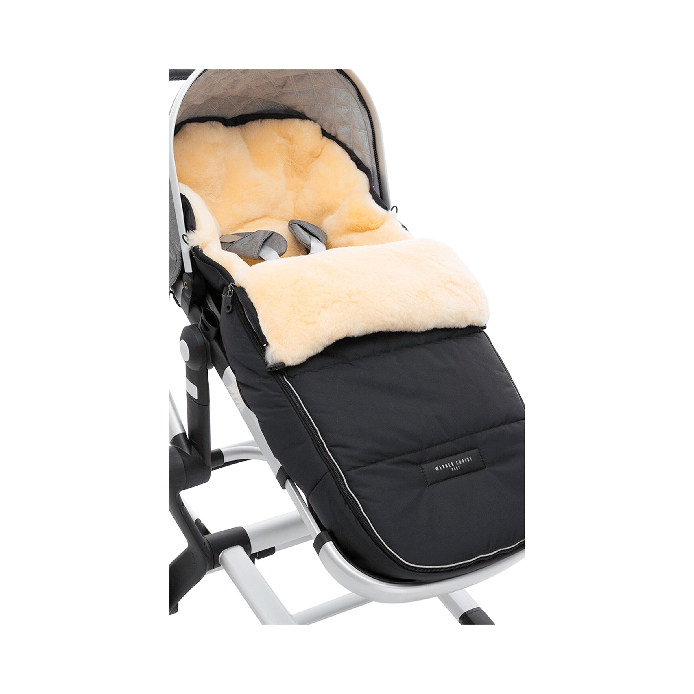 Werner Christ Baby Lammfell-Fußsack Flims black