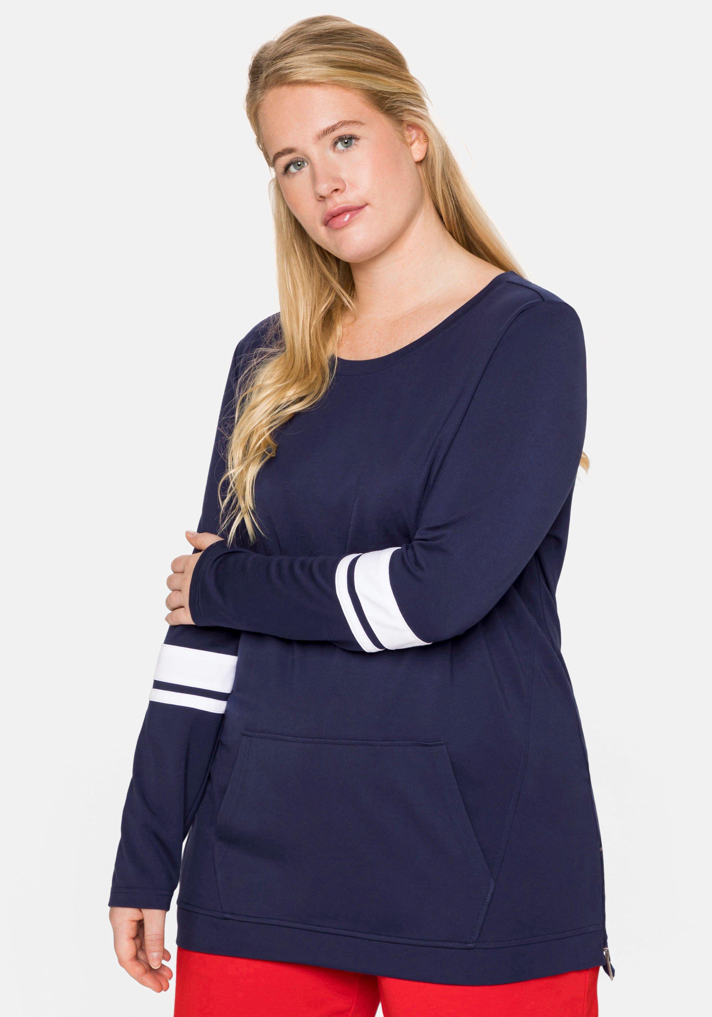 Sweatshirt aus Funktionsmaterial, mit Kängurutasche