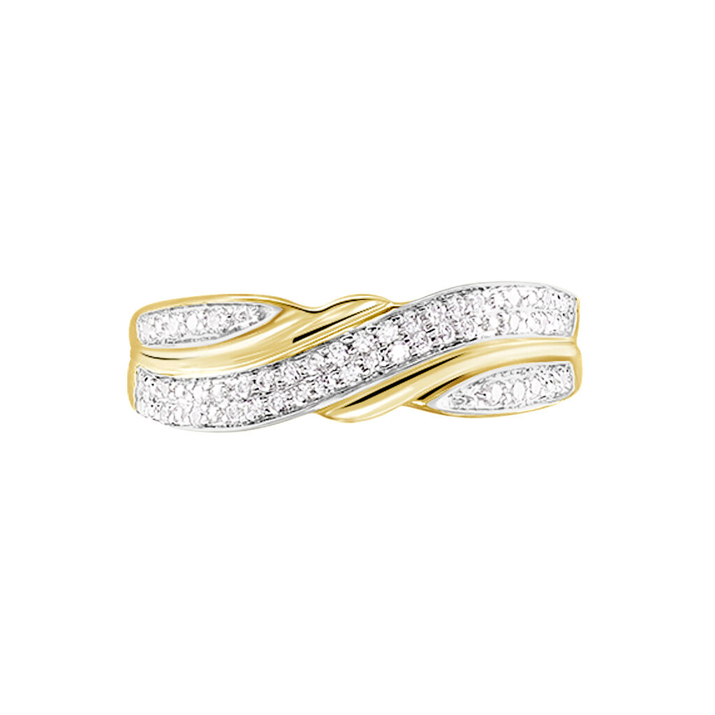 Bague Bandeau Or Jaune Oxyde De Zirconium