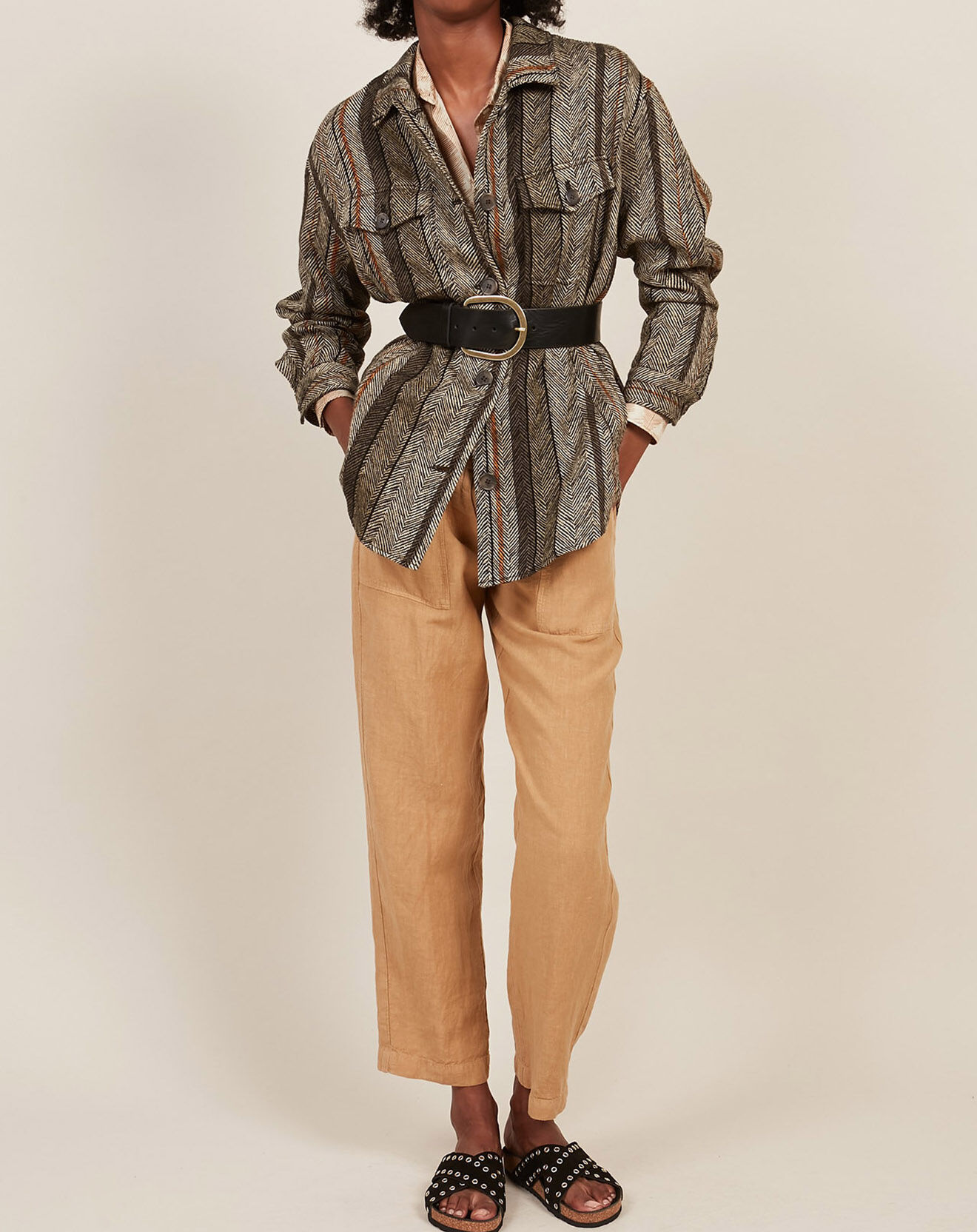Hartford Veste en Lin & Coton Voltige beige/noir
