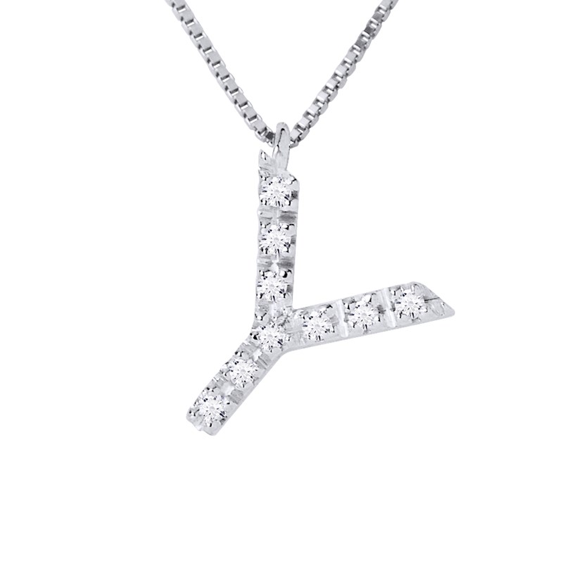 Collier ALPHABET Diamants 0,05 Cts  LETTRE 