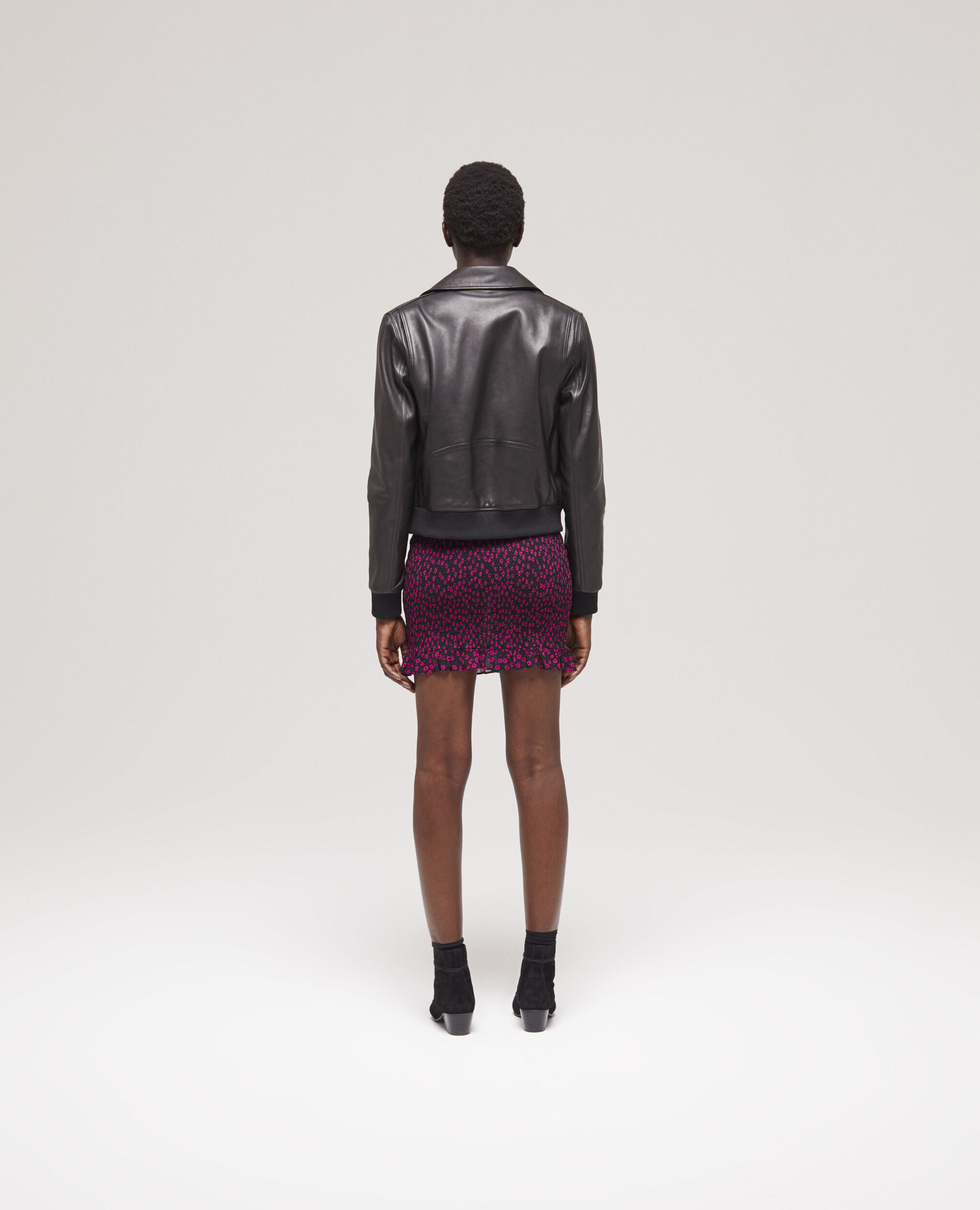 Veste en cuir noir