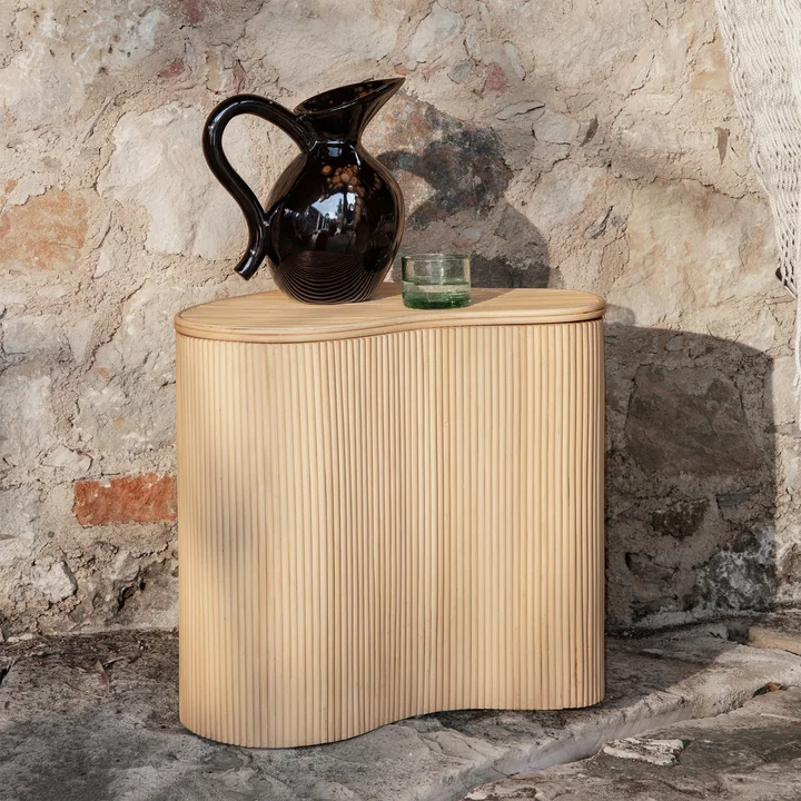 Ferm Living - Isola Rattan Aufbewahrungstisch, natur